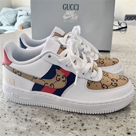 custom nike air force gucci|Gucci air force 1 low gg.